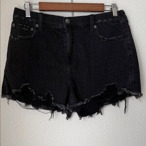 Aerie Daydreamer Black Distressed Shorts
